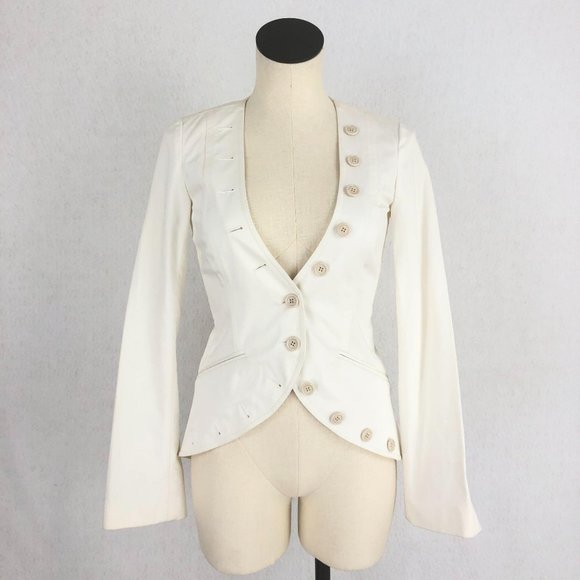 Elizabeth and James Jackets & Blazers - Elizabeth & James White Button Blazer Jacket Sz 2